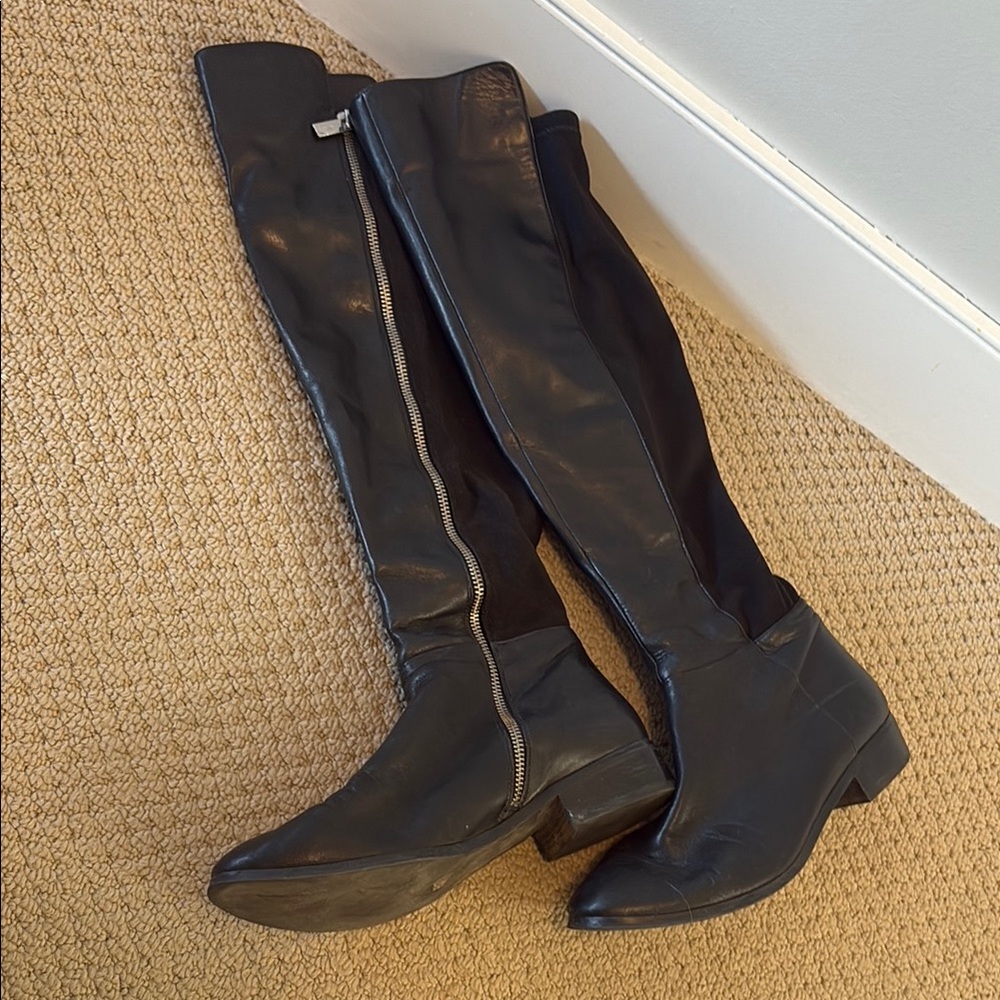Michael Kors Black Over-the-Knee Leather Boots